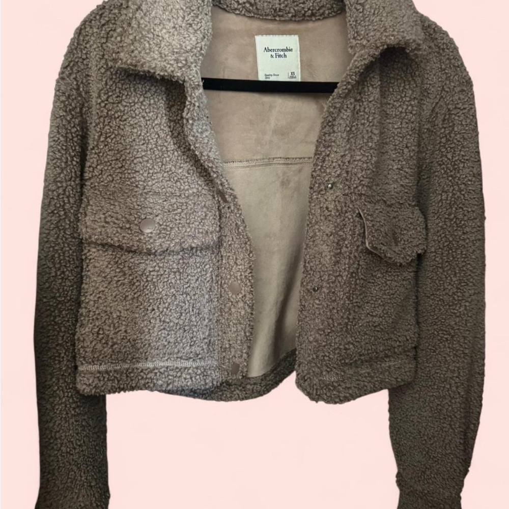 Abercrombie & Fitch Women's Cozy Brown Teddy Jacket